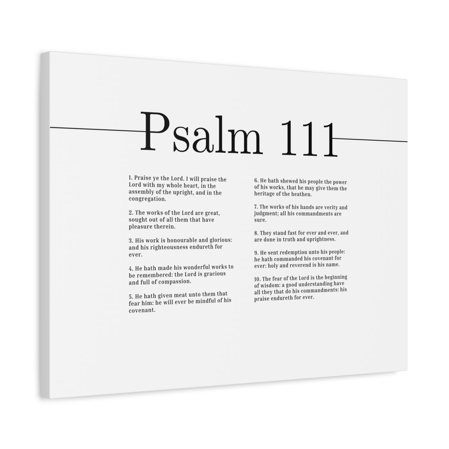 Scripture Canvas Works Of The Lord Psalm 111 Christian Wall Art Bible Verse Print Ready to Hang