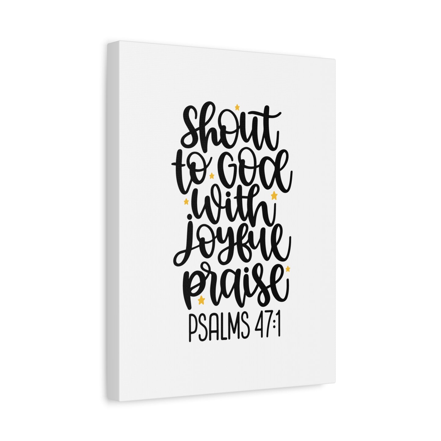 Scripture Canvas Joyful Praise Psalms 47:1 Christian Wall Art Bible Verse Print Ready to Hang