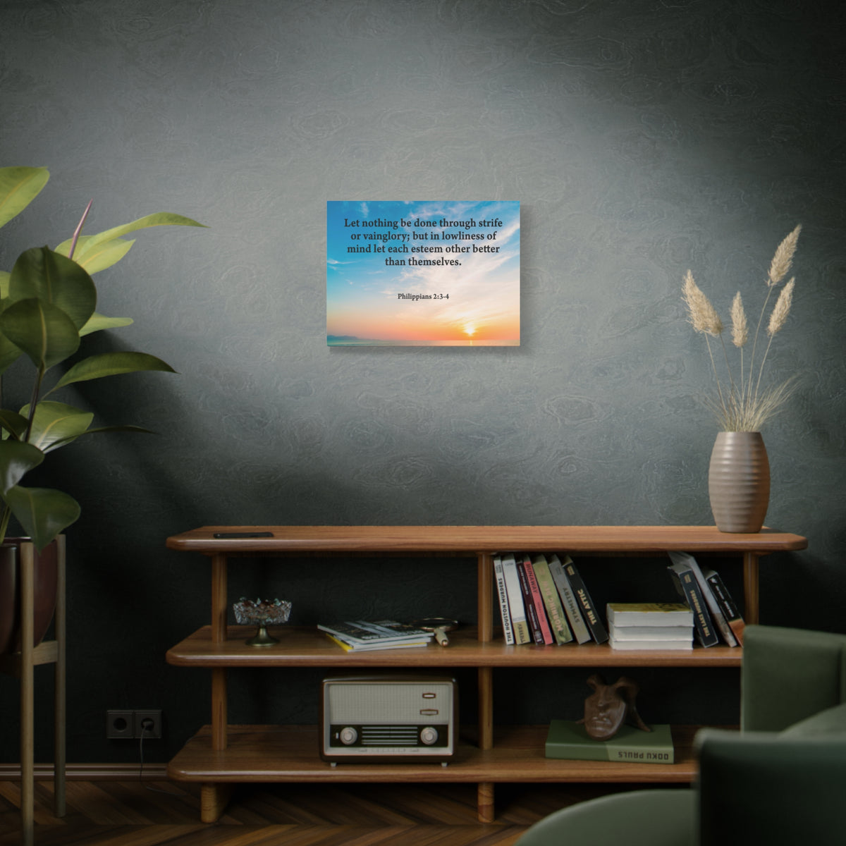 Scripture Canvas Let Nothing Be Done Philippians 2:3-4 Christian Wall Art Bible Verse Print Ready to Hang