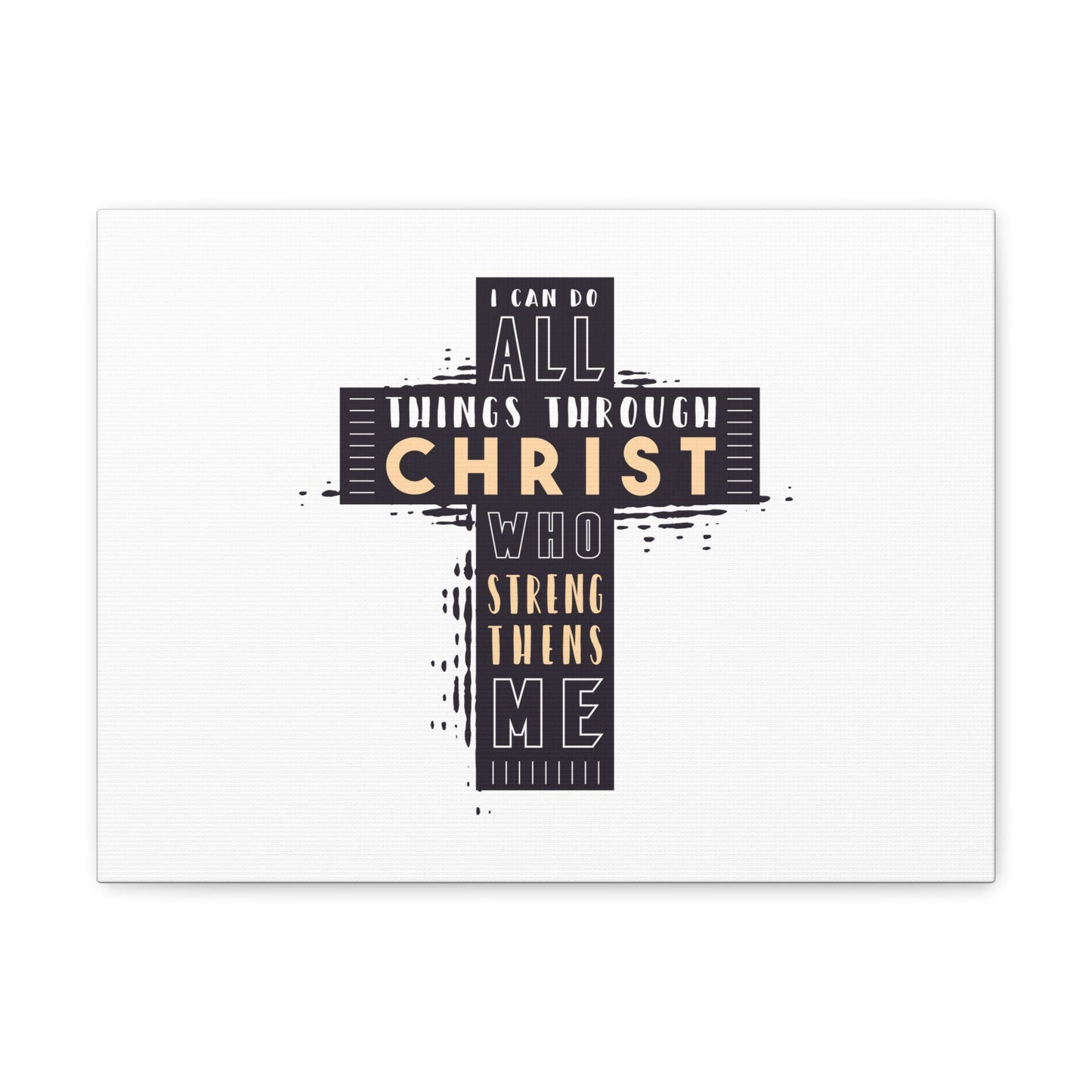 Things Through Christ Philippians 4:13 Cross Christian Wall Art Bible Verse Print Ready to Hang