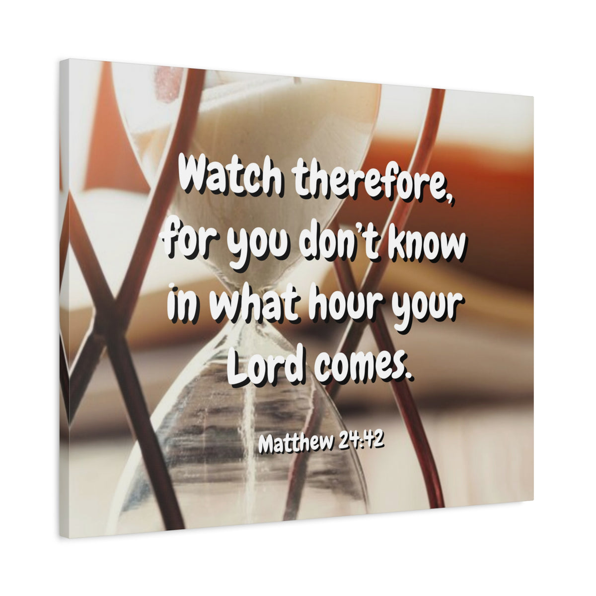 Scripture Canvas Hour Matthew 24:42 Christian Wall Art Bible Verse Print Ready to Hang
