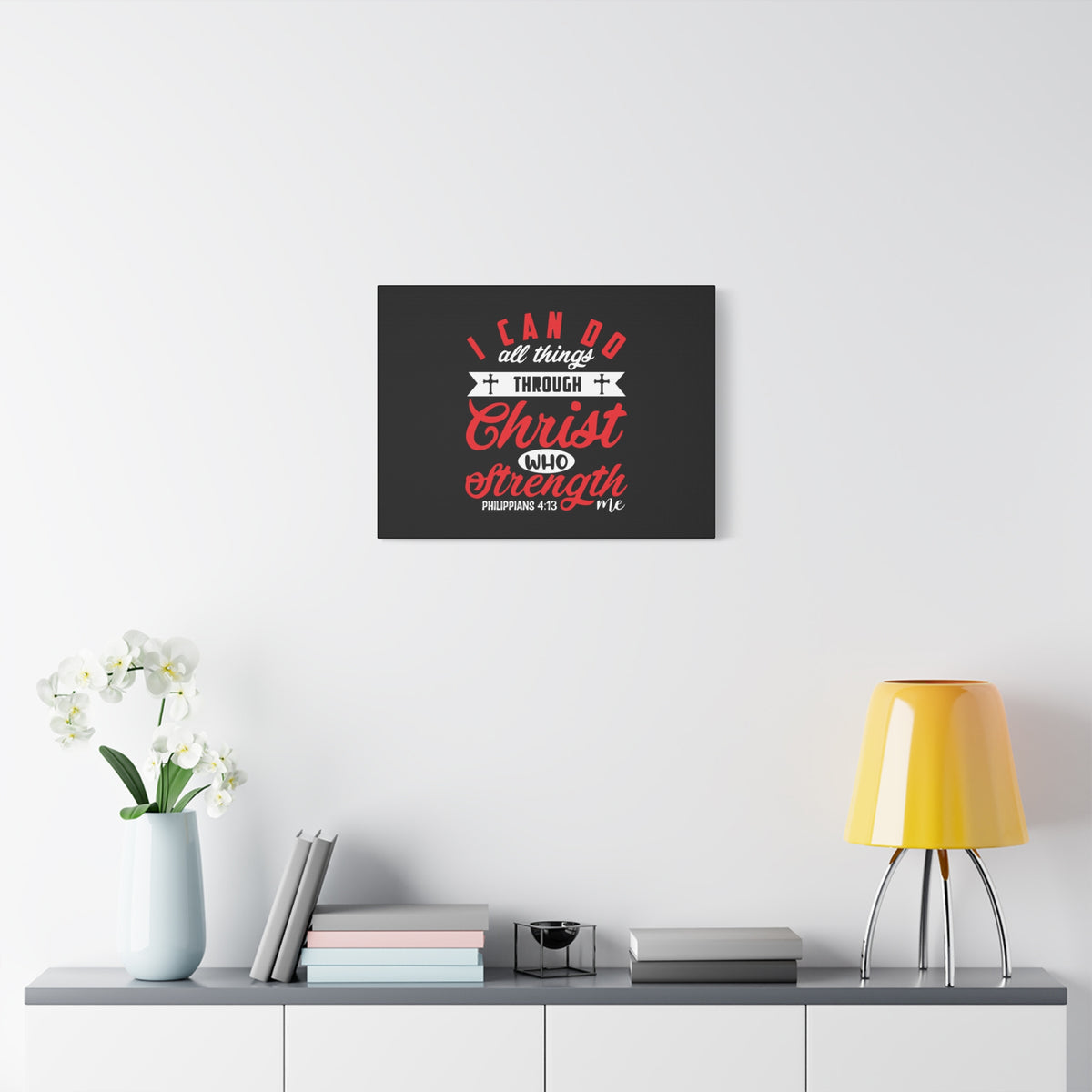 Scripture Canvas Strengthen Philippians 4:13 Christian Wall Art Bible Verse Print Ready to Hang