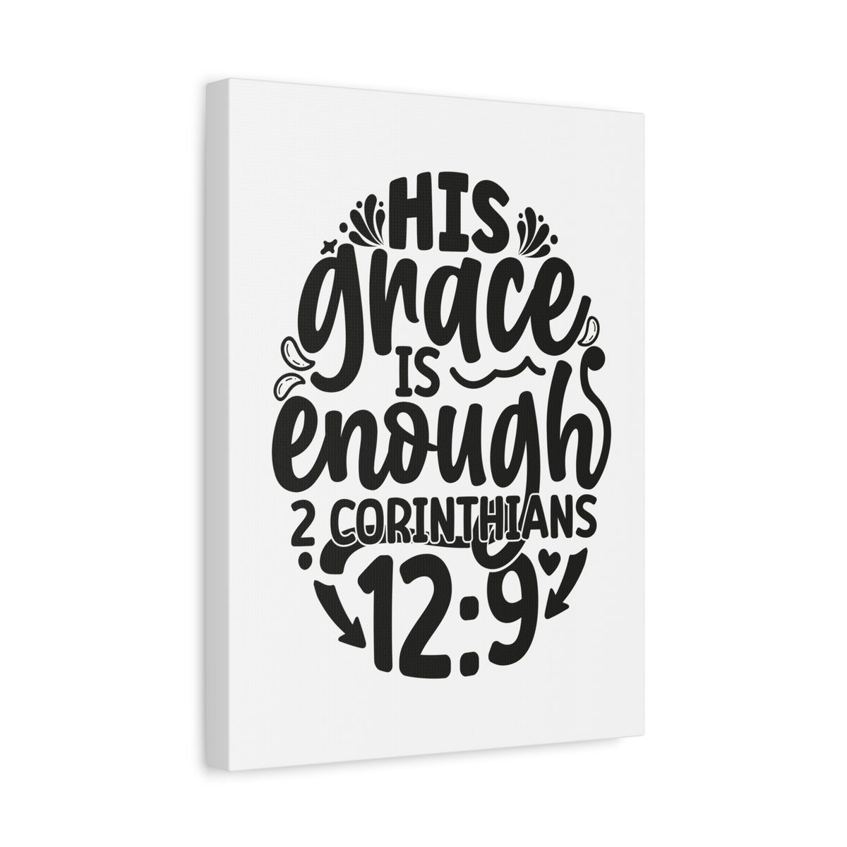 Scripture Walls His Grace is Enough 2 Corinthians 12:9 Circle Bible Verse Canvas Christian Wall Art Ready to Hang Unframed