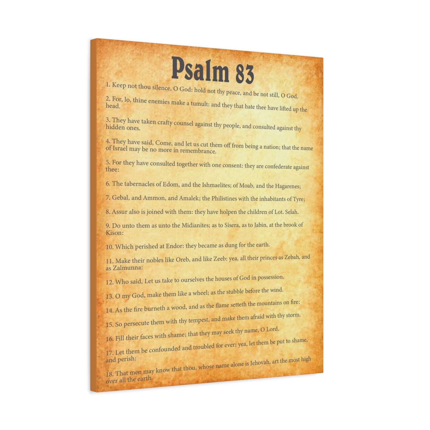 Scripture Walls Psalm 83 Gold Bible Chapter Canvas Christian Wall Art Ready to Hang