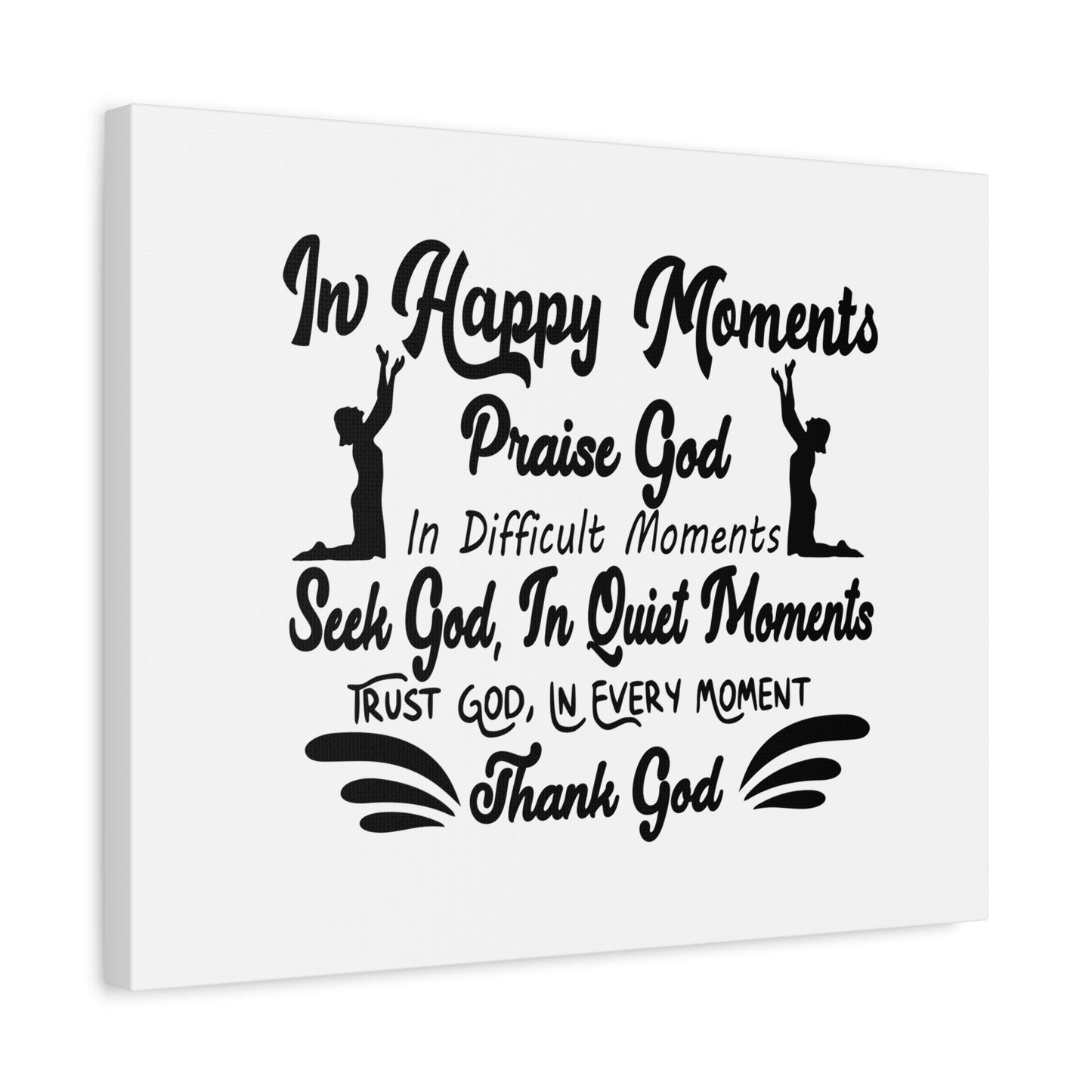Scripture Canvas In Happy Moments Praise God Psalm 150:6 Christian Wall Art Bible Verse Print Ready to Hang