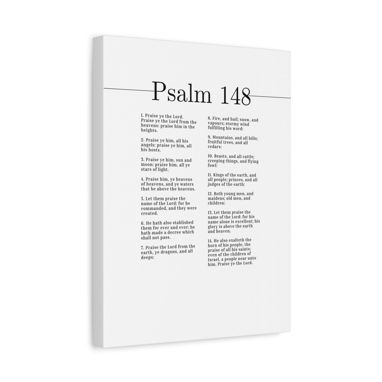 Scripture Canvas Praise Him, Ye Heavens Of Heavens Psalm 148 Christian Wall Art Bible Verse Print Ready to Hang
