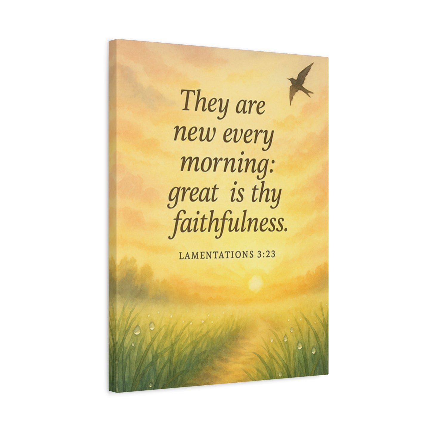 Bible Verse Canvas Lamentations 3:23 Christian Home Décor Wall Art Scripture Ready to Hang Faith Print