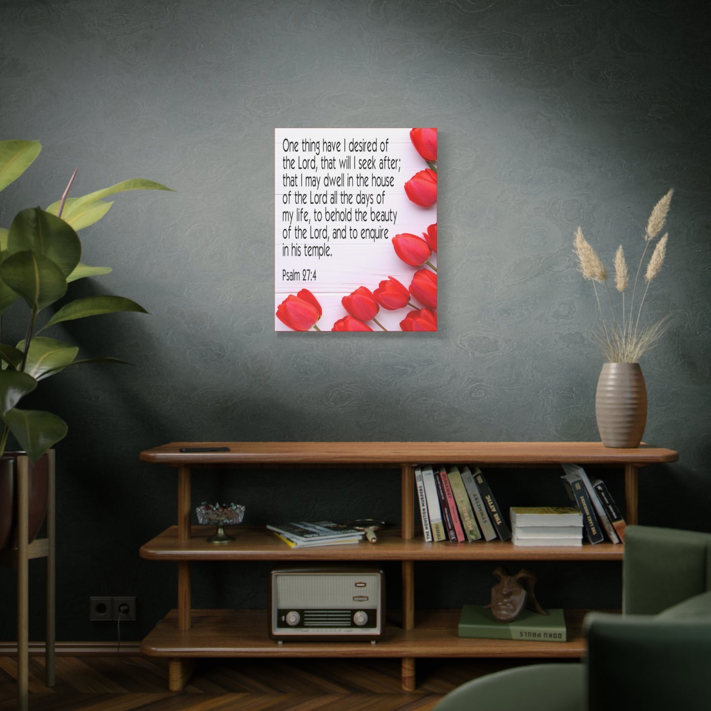 Scripture Canvas The Beauty of The Lord Psalm 27:4 Christian Wall Art Bible Verse Print Ready to Hang