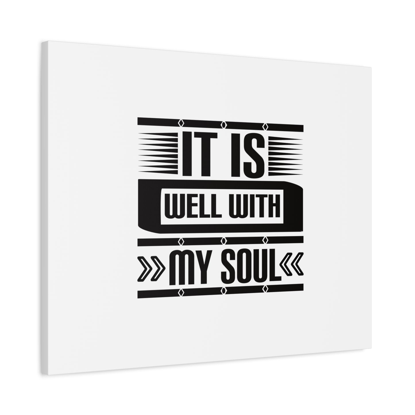 Scripture Canvas It Is Well With My Soul Psalm 42:7 White Christian Wall Art Bible Verse Print Ready to Hang