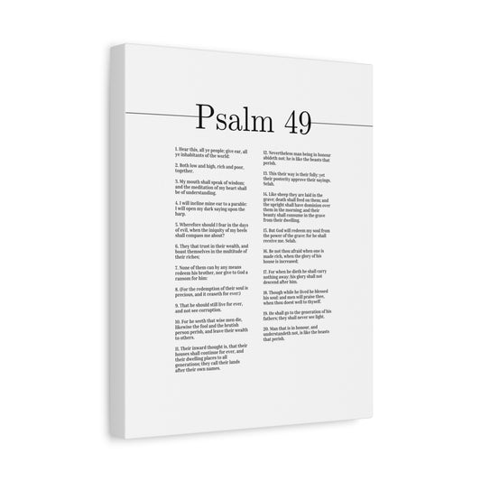Scripture Canvas God Will Redeem My Soul Psalm 49 Christian Wall Art Bible Verse Print Ready to Hang