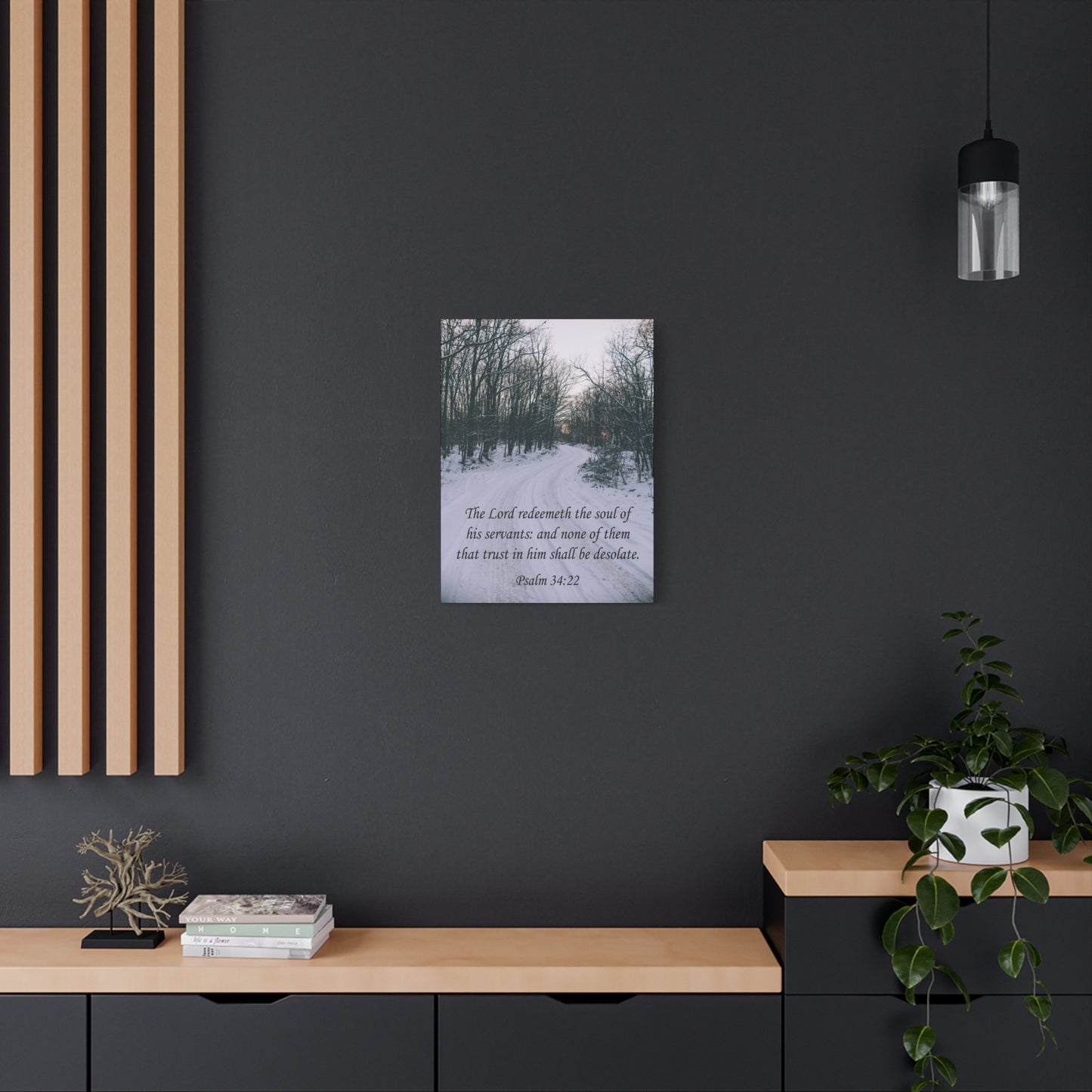 Bible Verse Canvas The Lord Redeemeth The Soul Psalm 34:22 Christian Home Décor Wall Art Scripture Ready to Hang Faith Print