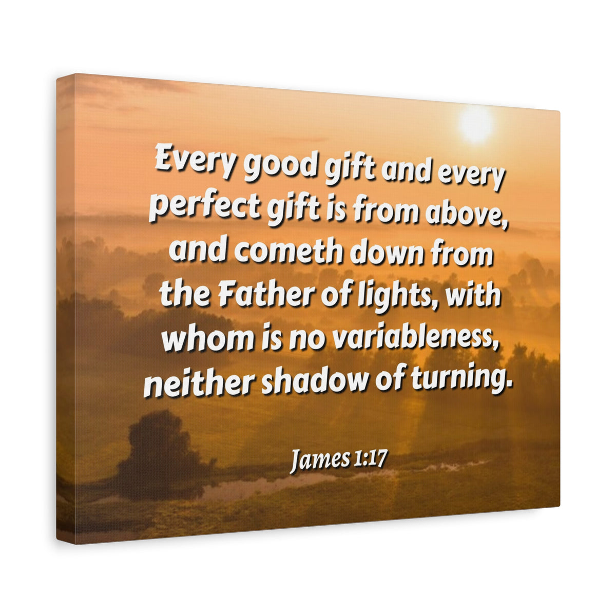 Scripture Canvas Father Of Light James 1:17 Christian Wall Art Bible Verse Print Ready to Hang