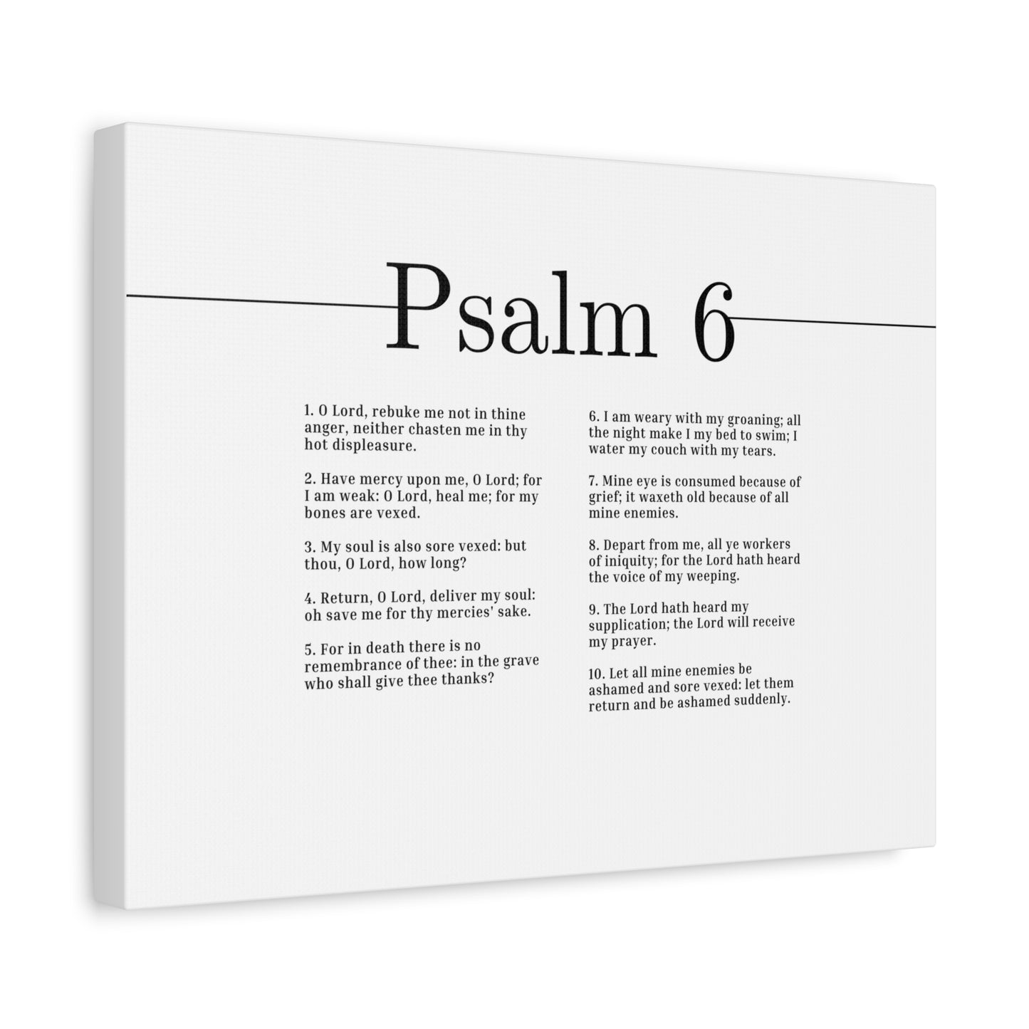 Scripture Canvas Receive My Prayer Psalm 6 Christian Wall Art Bible Verse Print Ready to Hang