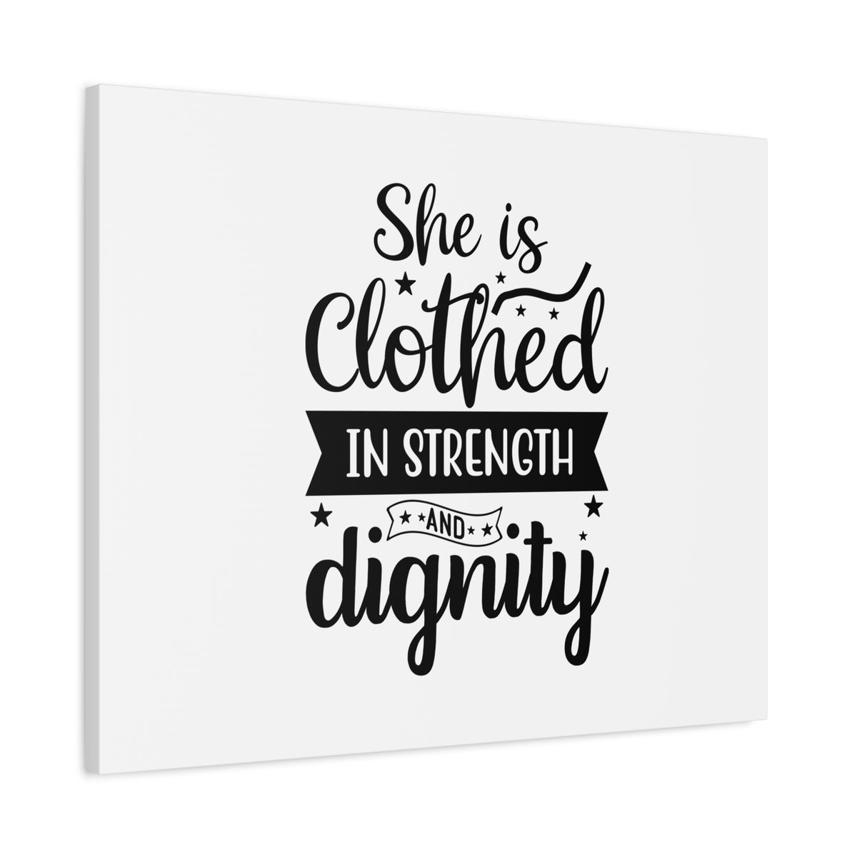 Scripture Canvas In Strength Proverbs 31:25 Christian Wall Art Bible Verse Print Ready to Hang