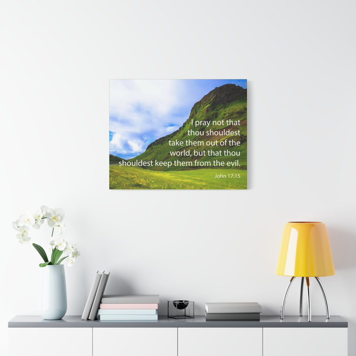Scripture Canvas I Pray Not John 17:15 Christian Wall Art Bible Verse Print Ready to Hang