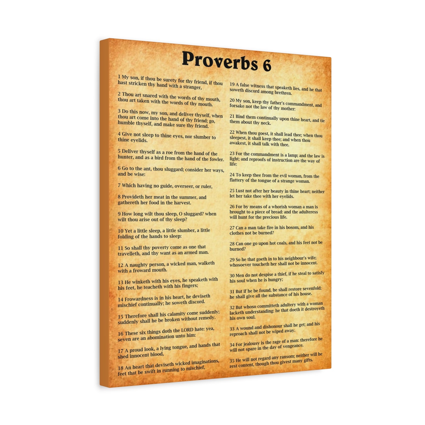 Scripture Walls Proverbs Chapter 6 Gold Bible Canvas Christian Wall Art Ready to Hang Unframed