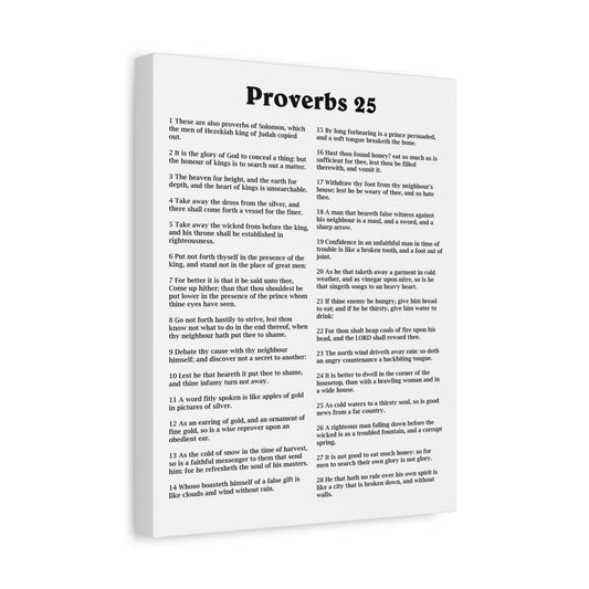 Scripture Walls Proverbs Chapter 25 White Bible Canvas Christian Wall Art Ready to Hang Unframed