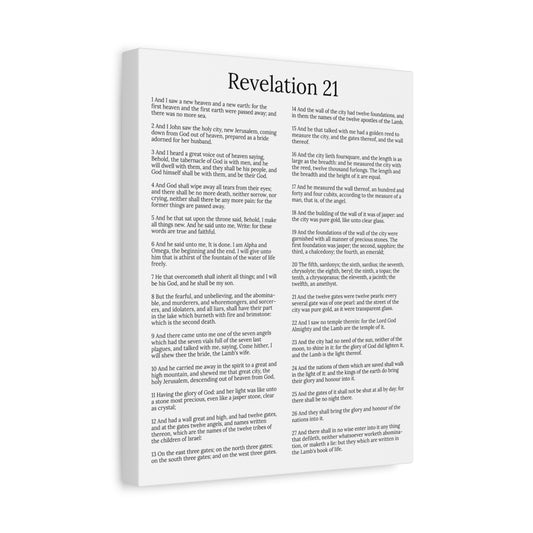 Scripture Walls Revelation 21 Chapter New Heaven and New Earth White Christian Wall Art Print Ready to Hang Unframed