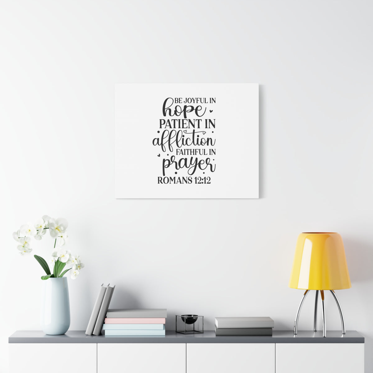 Scripture Canvas Faithful In Prayer Romans 12:12 Christian Wall Art Bible Verse Print Ready to Hang