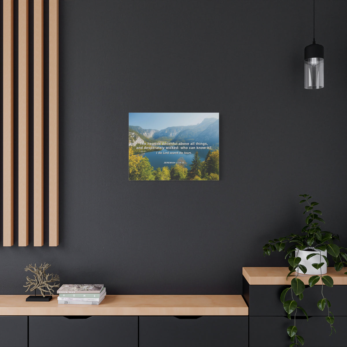 Scripture Canvas Above All Things Jeremiah 17:9 Christian Wall Art Bible Verse Print Ready to Hang