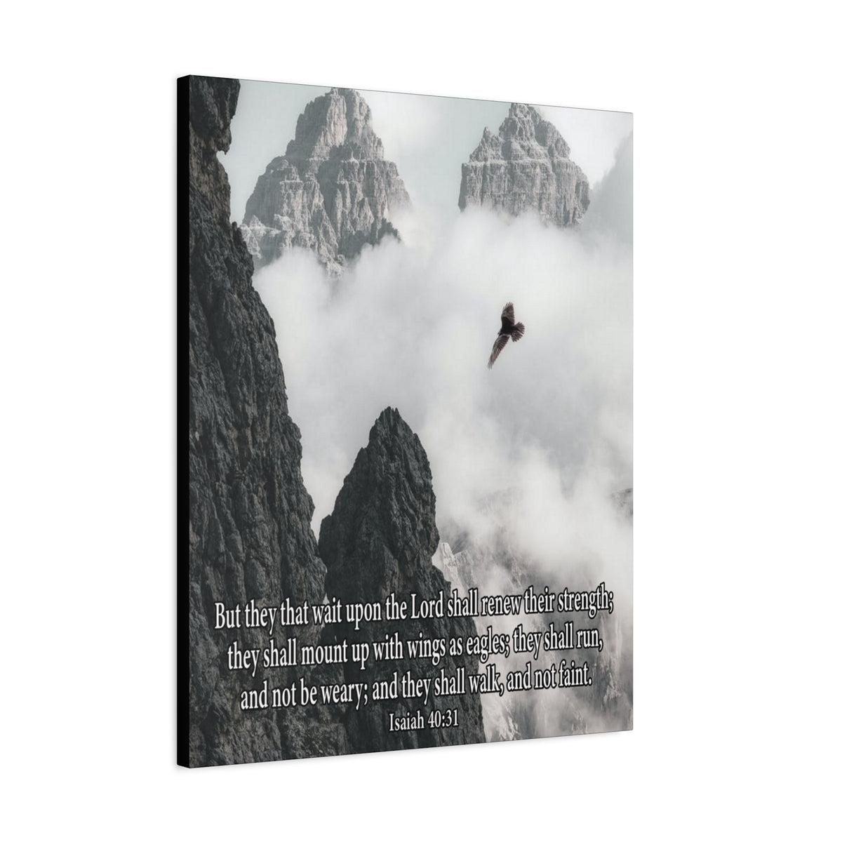 Scripture Canvas Wait Upon the Lord Isaiah 40:3 Christian Wall Art Bible Verse Print Ready to Hang