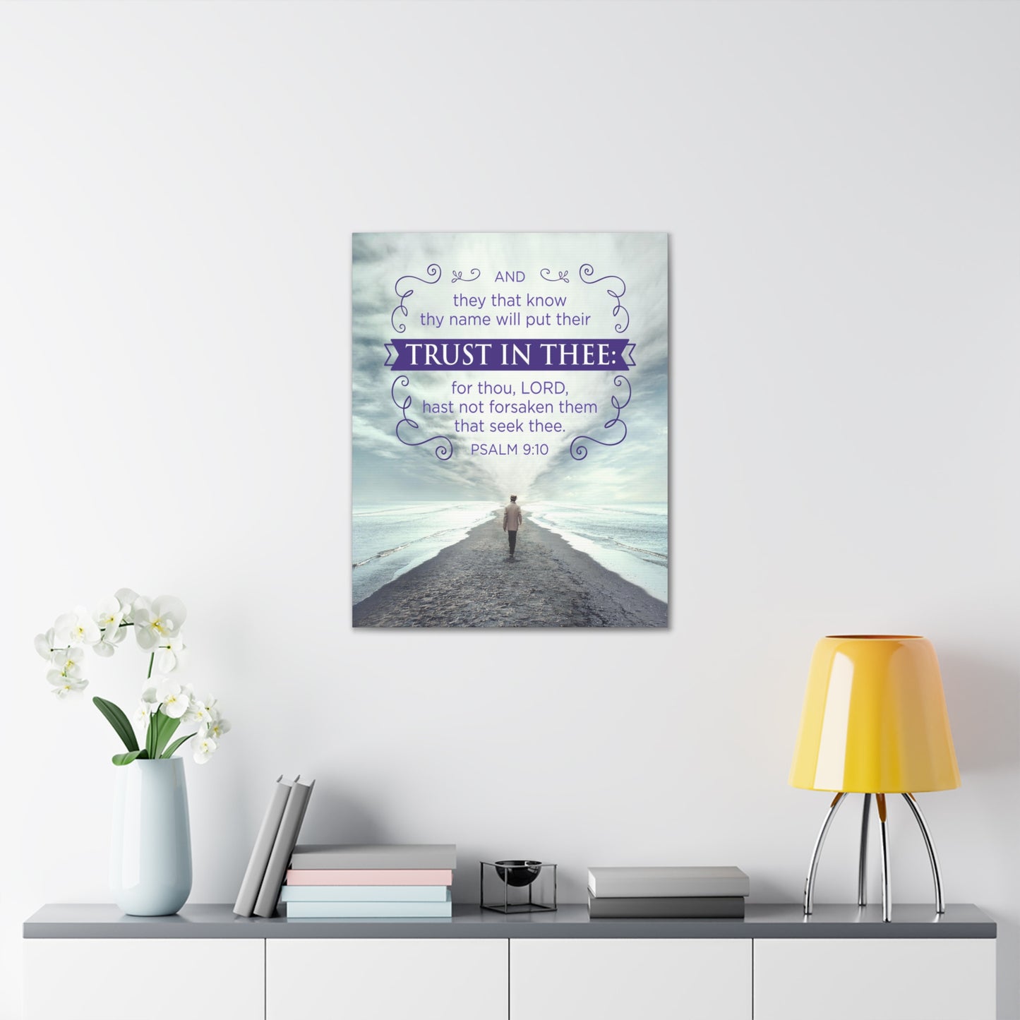 Trust In Thee Psalm 9:10 Christian Wall Art Bible Verse Print Ready to Hang