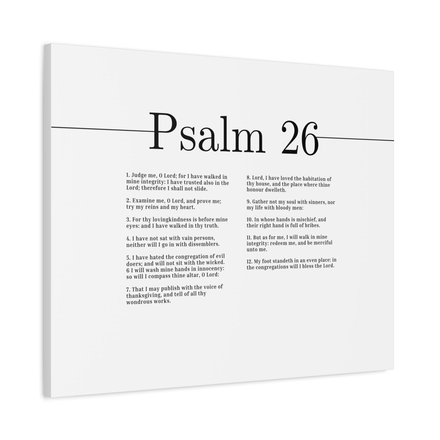 Scripture Canvas Judge Me, O Lord Psalm 26 Christian Wall Art Bible Verse Print Ready to Hang