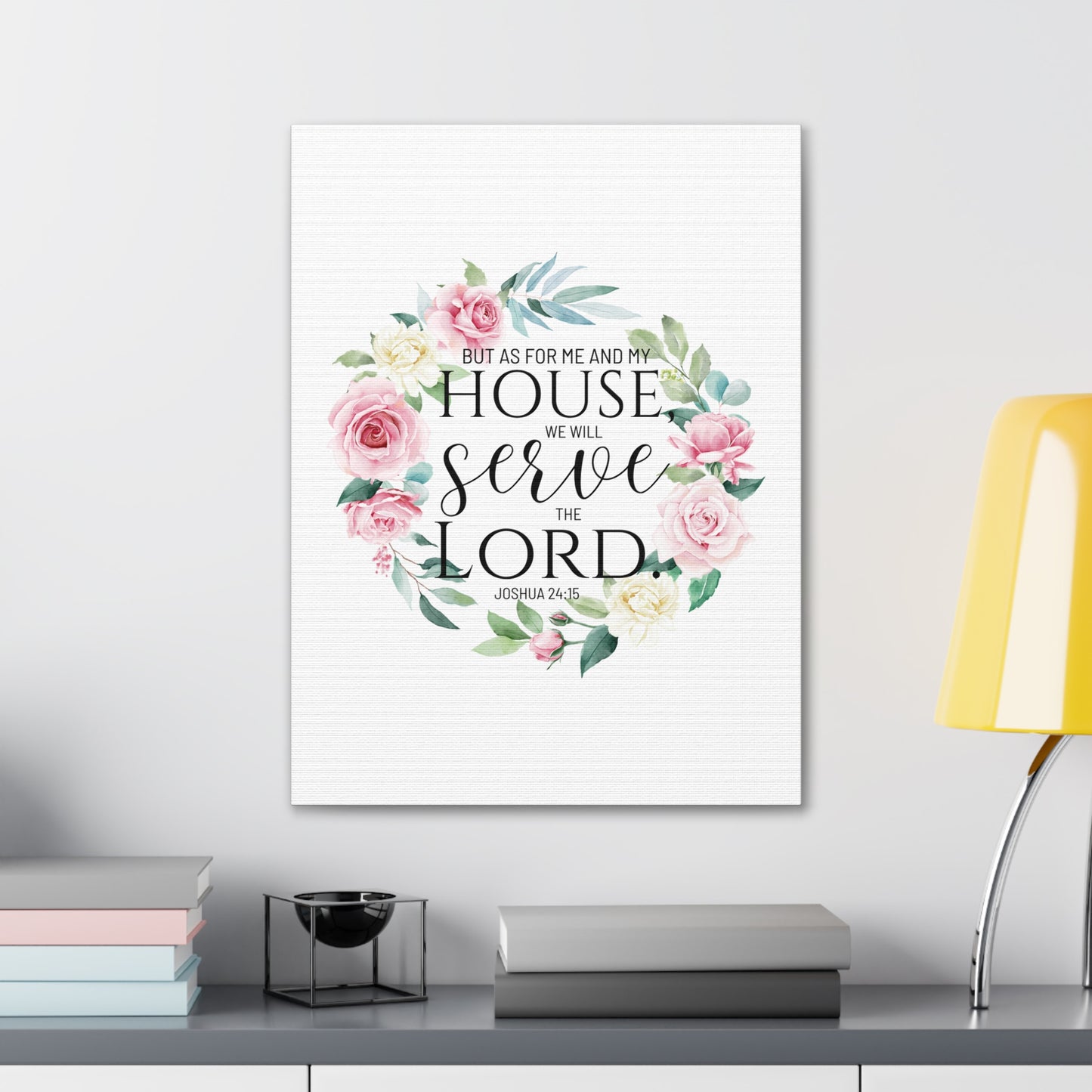 Joshua 24:15 Serve The Lord Bible Verse Canvas Christian Wall Art Ready to Hang Unframed