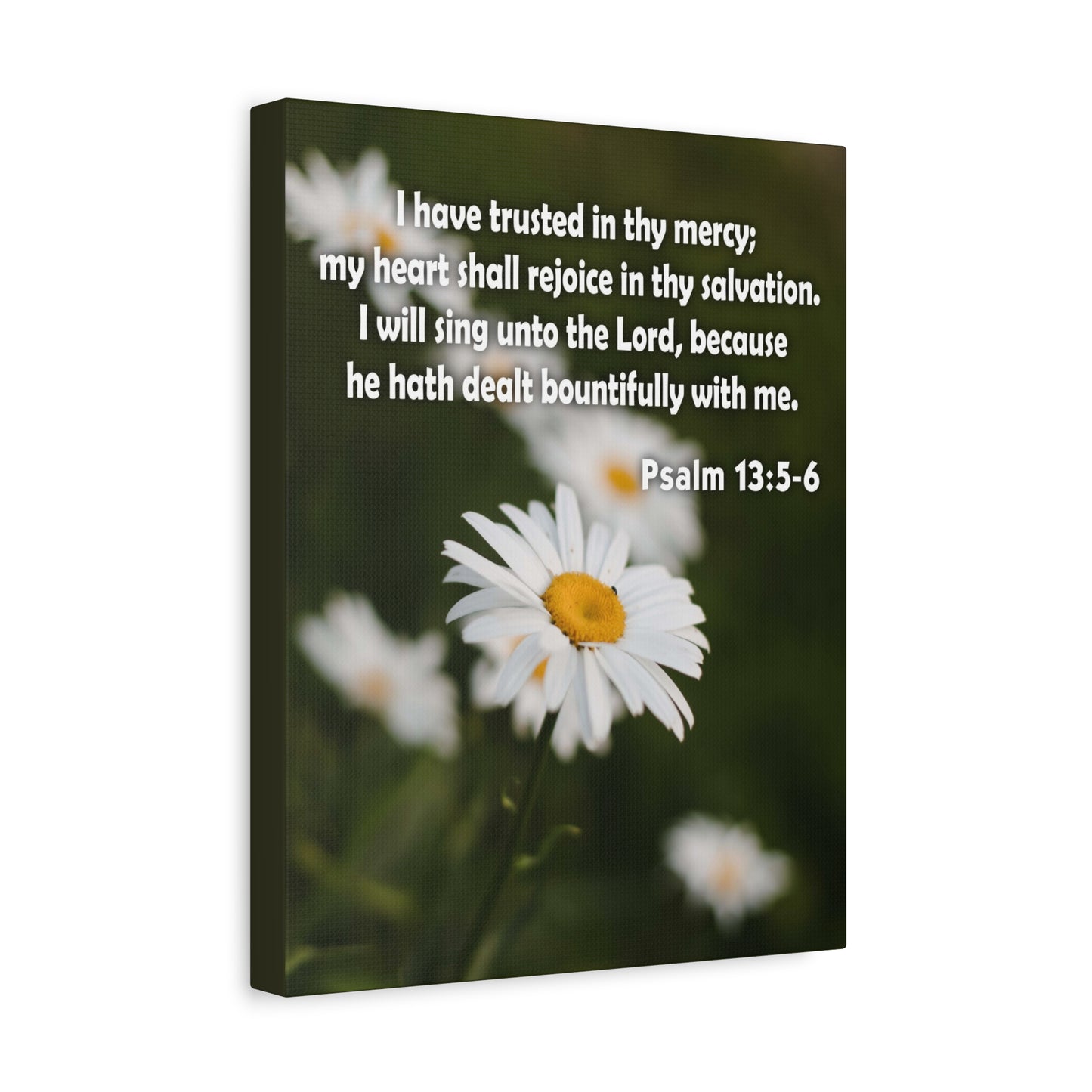 Scripture Canvas Rejoice in Thy Salvation Psalm 13:5-6 Christian Wall Art Bible Verse Print Ready to Hang