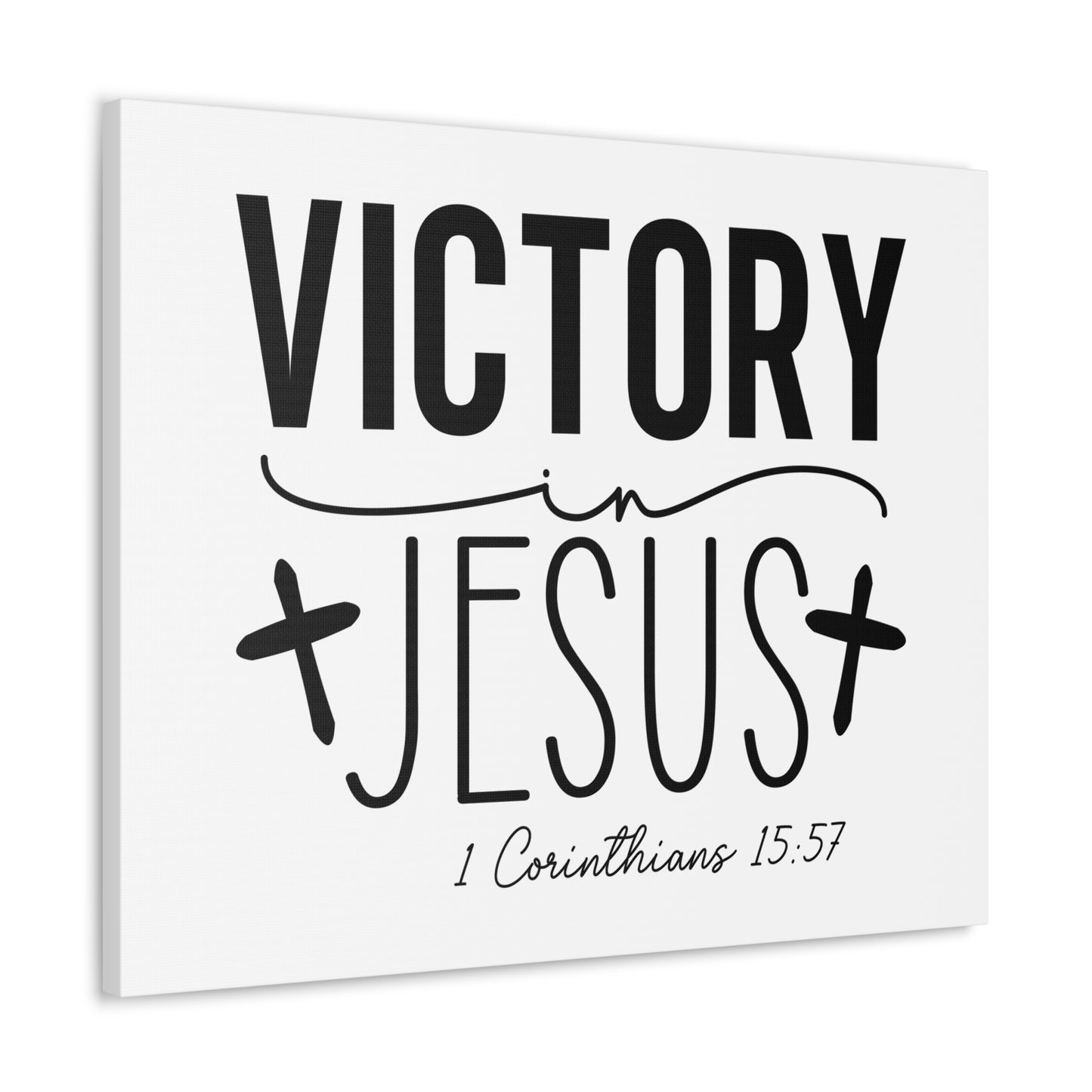 1 Corinthians 15:57 Victory in Jesus Bible Verse Canvas Christian Wall Art Ready to Hang Unframed