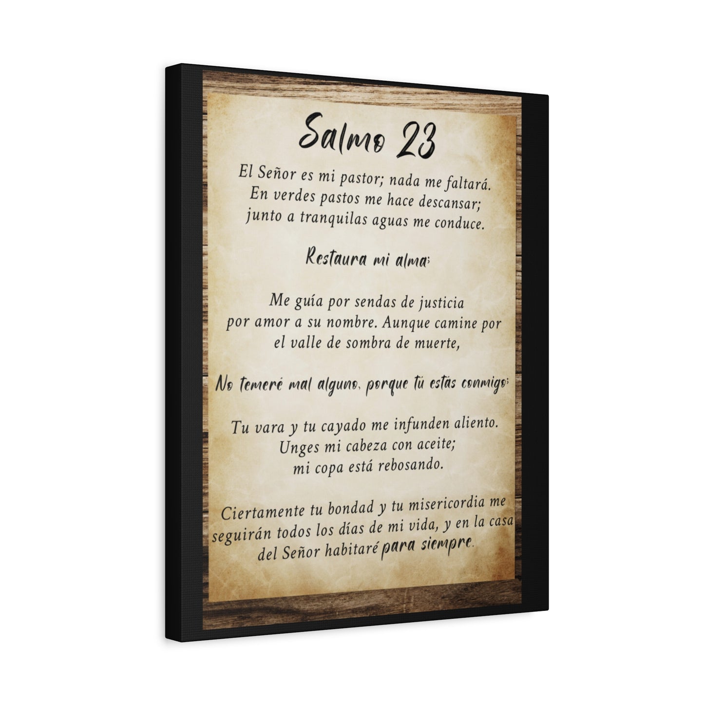 Scripture Walls Salmo 23 Wood Bible Verse Canvas Christian Wall Art Ready to Hang Unframed