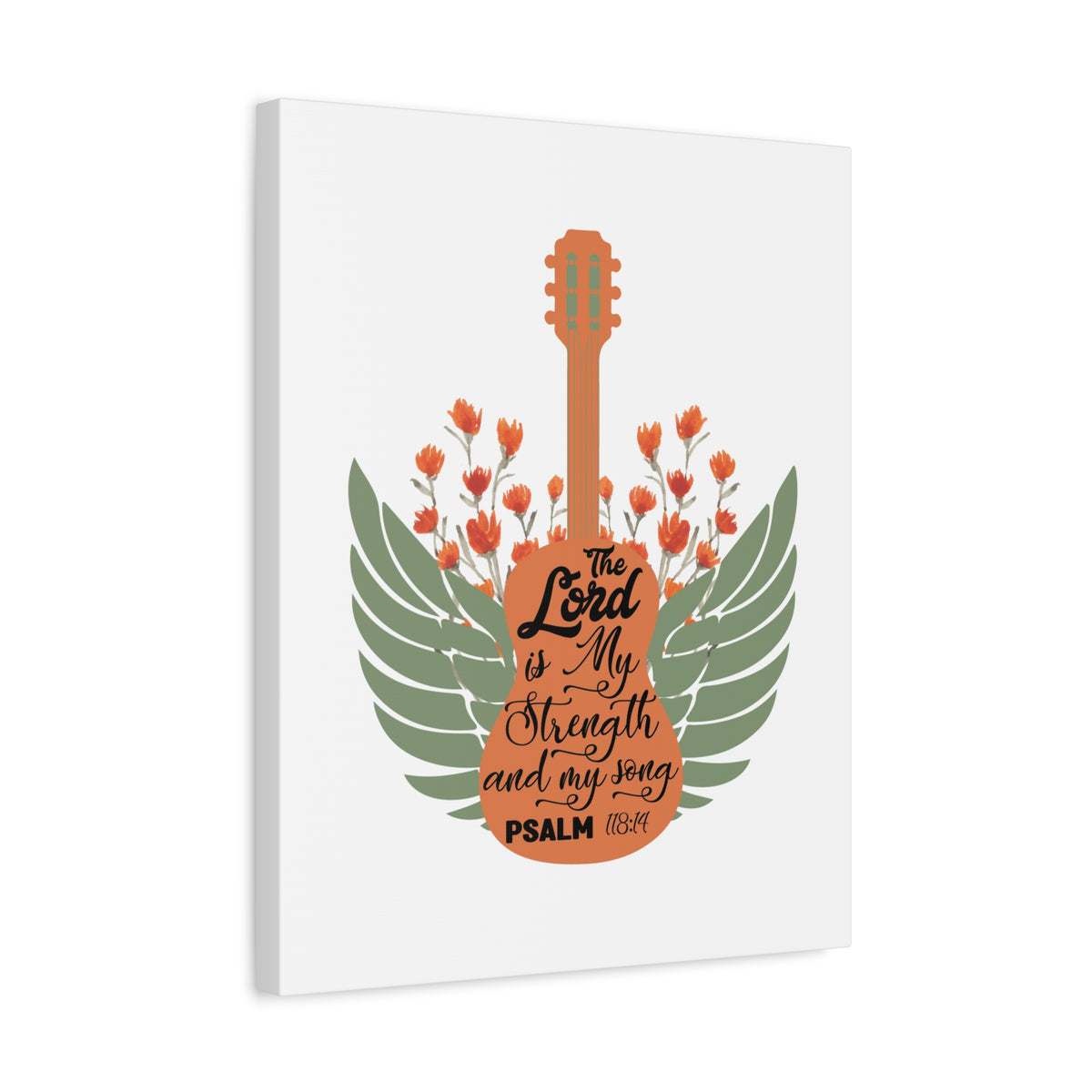 Scripture Canvas Strength And My Song Psalm 118:14 Christian Wall Art Bible Verse Print Ready to Hang