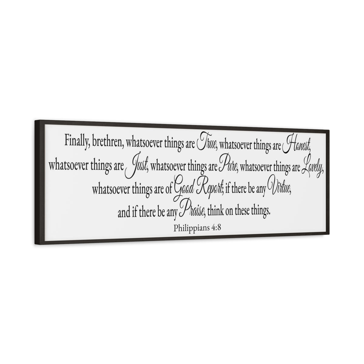 Scripture Walls Seeking Philippians 4:8 White Bible Verse Canvas Christian Wall Art Ready to Hang Unframed