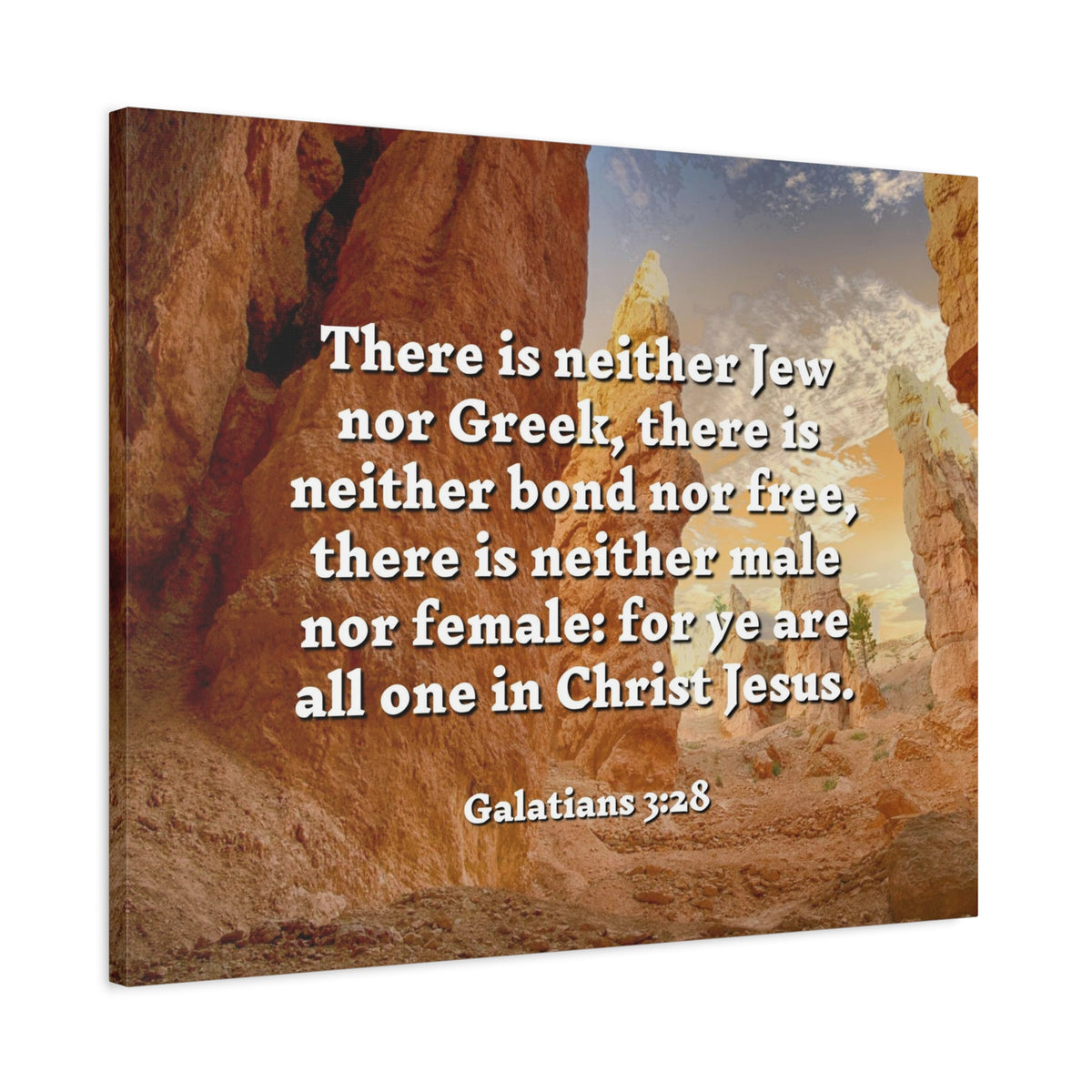 Scripture Canvas All One Galatians 3:28 Christian Wall Art Bible Verse Print Ready to Hang
