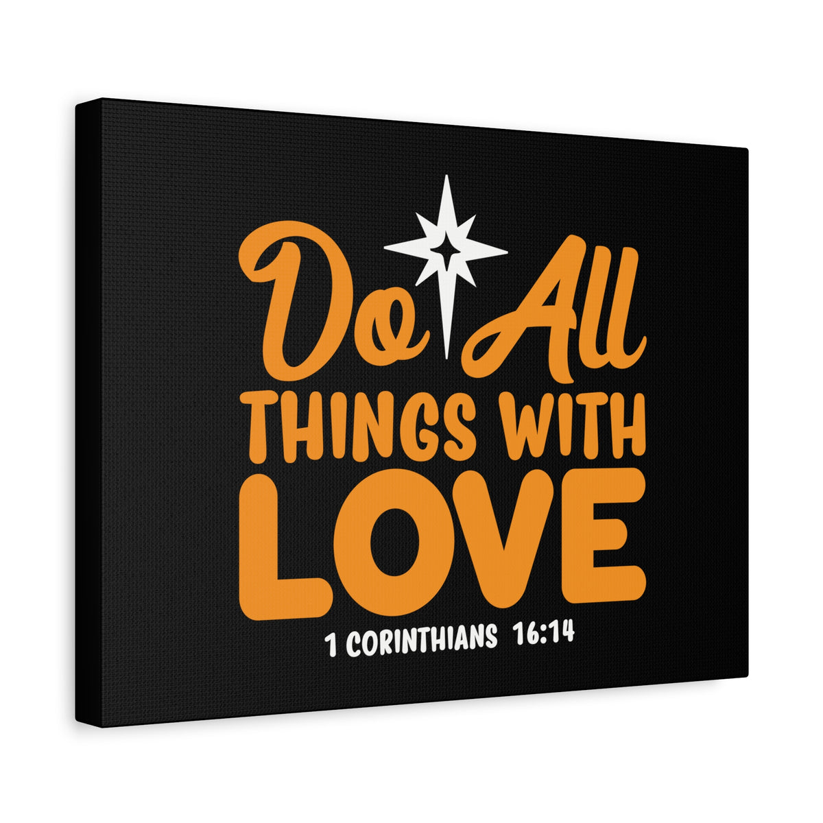 Scripture Canvas Do All Things With Love 1 Corinthians 16:14 Christian Wall Art Bible Verse Print Ready to Hang