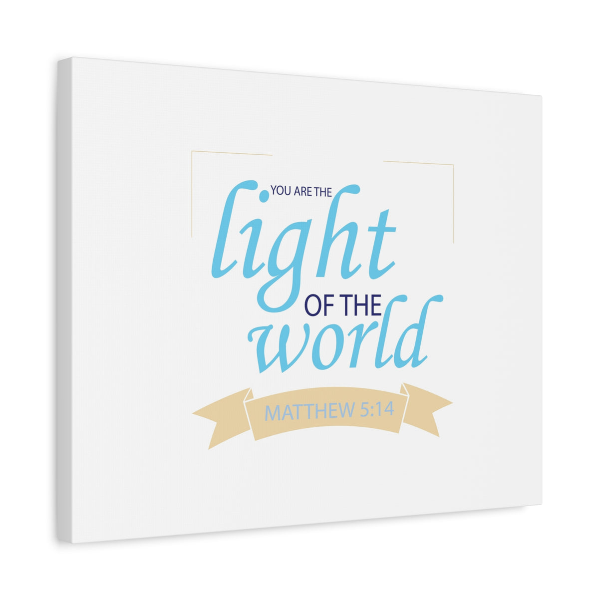 Scripture Canvas Light Of The World Matthew 5:14 Christian Wall Art Bible Verse Print Ready to Hang