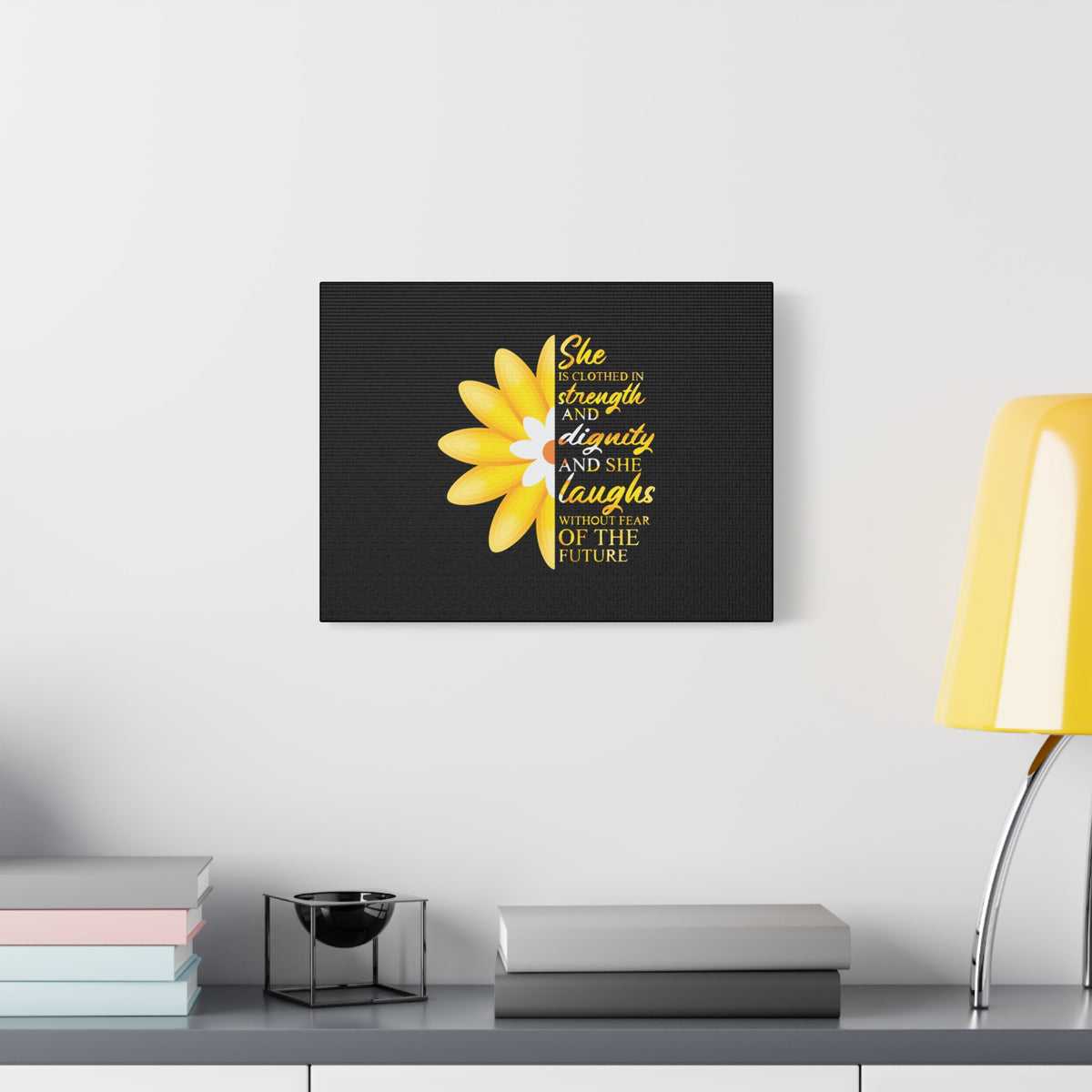 Scripture Canvas Clothed In Strength And Dignity Christian Wall Art Bible Verse Print Ready to Hang