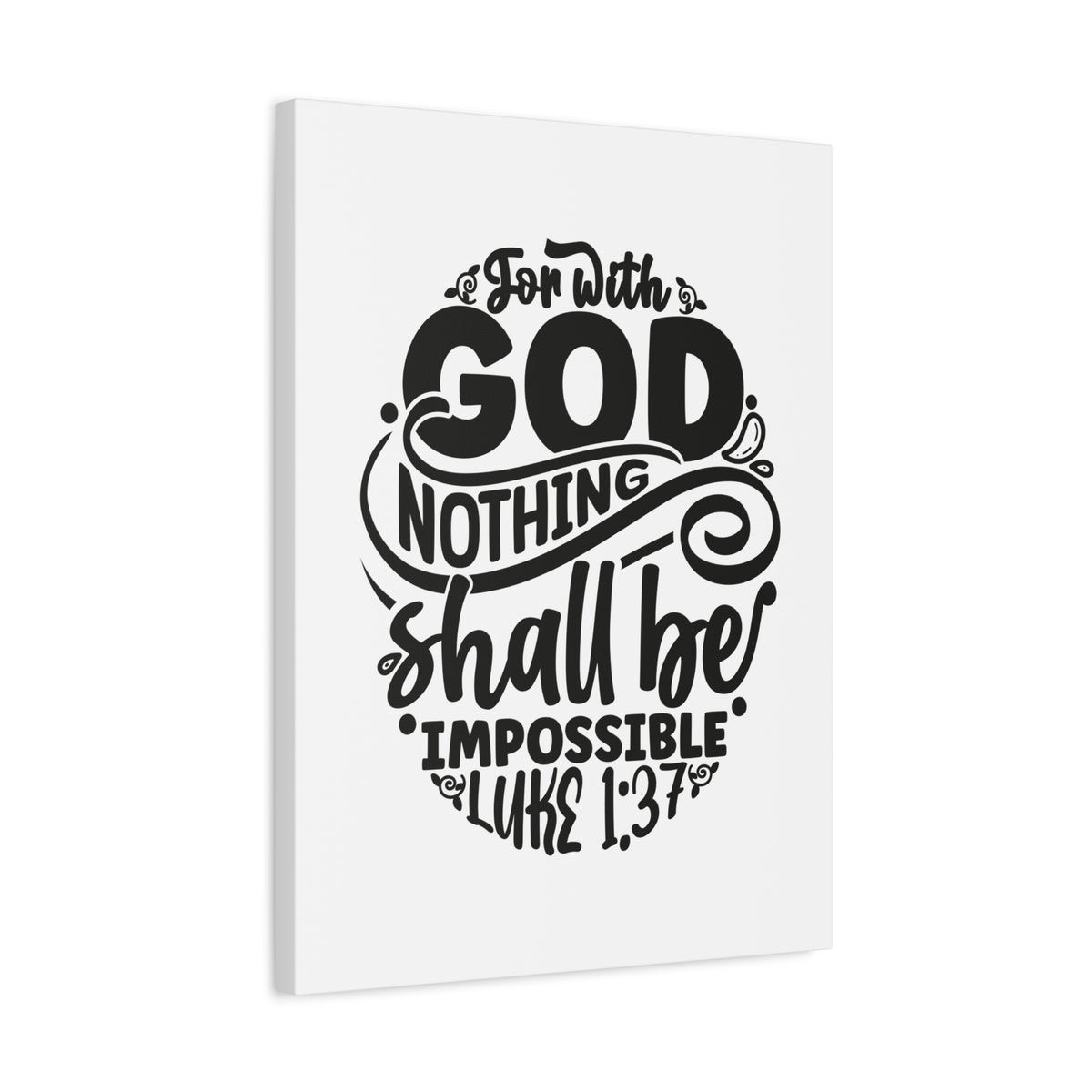 Scripture Walls Nothing Shall Be Impossible Luke 1:37 Bible Verse Canvas Christian Wall Art Ready to Hang Unframed