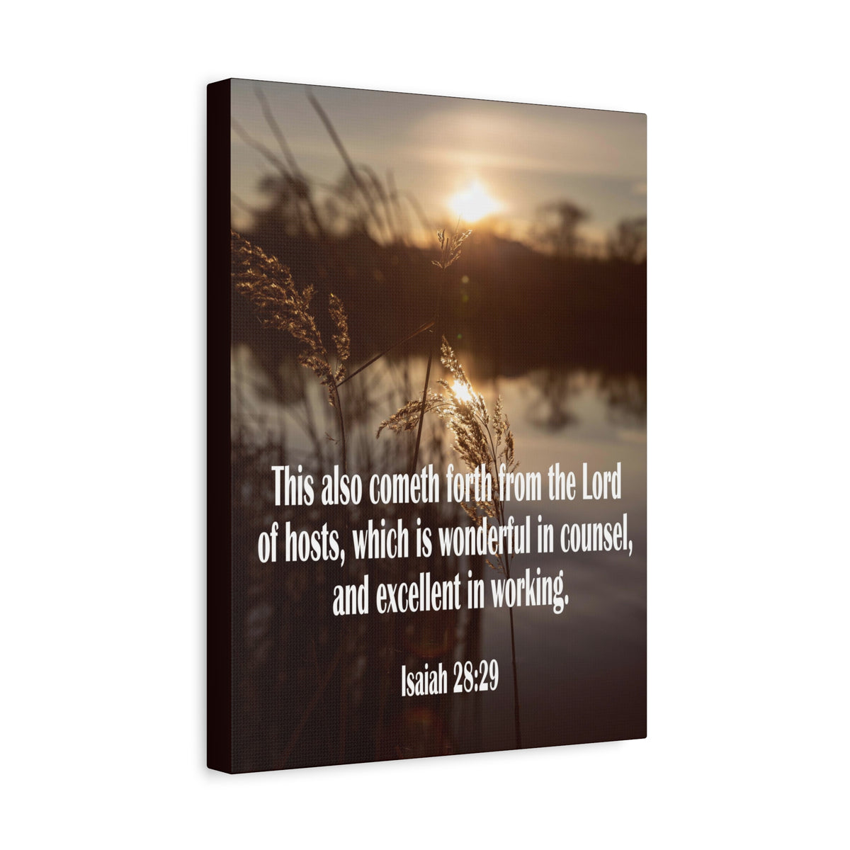 Scripture Canvas Wonderful in Counsel Isaiah 28:29 Christian Wall Art Bible Verse Print Ready to Hang