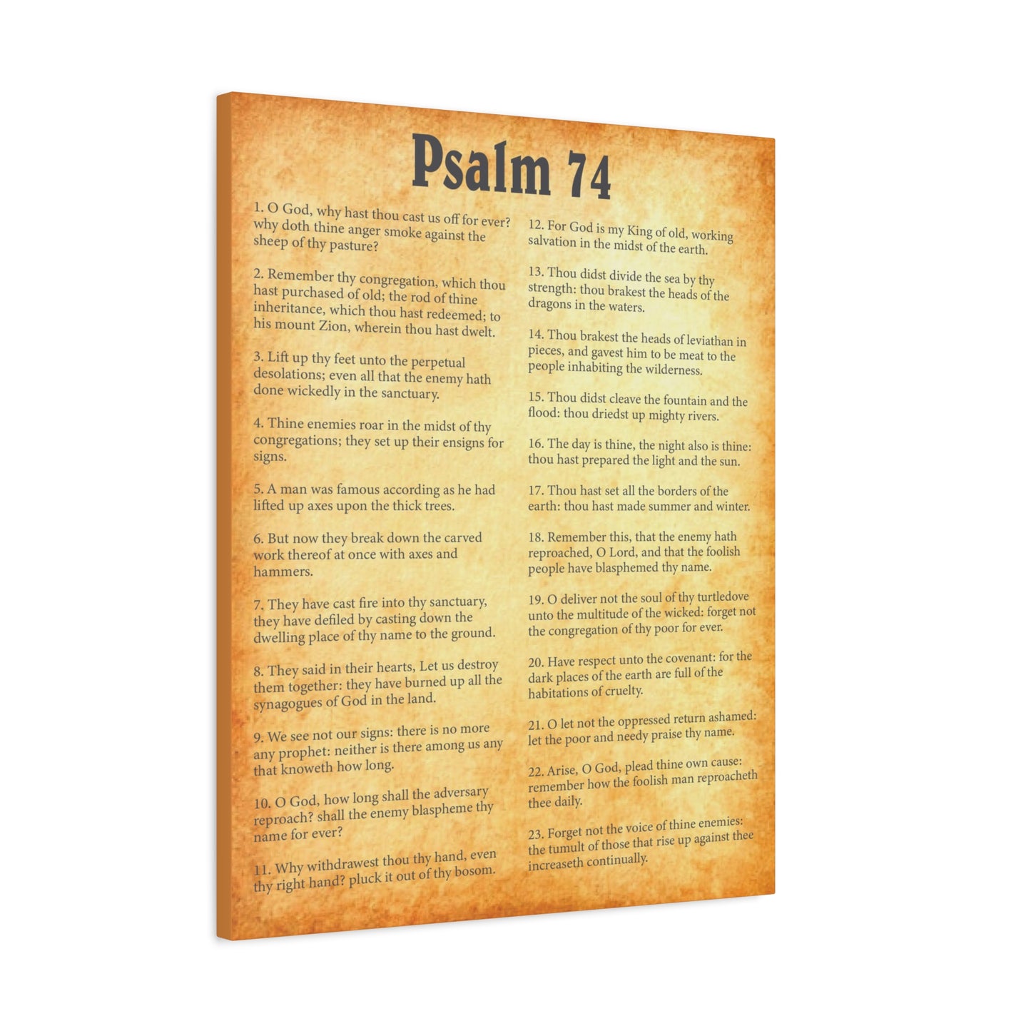 Scripture Walls Psalm 74 Gold Bible Chapter Canvas Christian Wall Art Ready to Hang