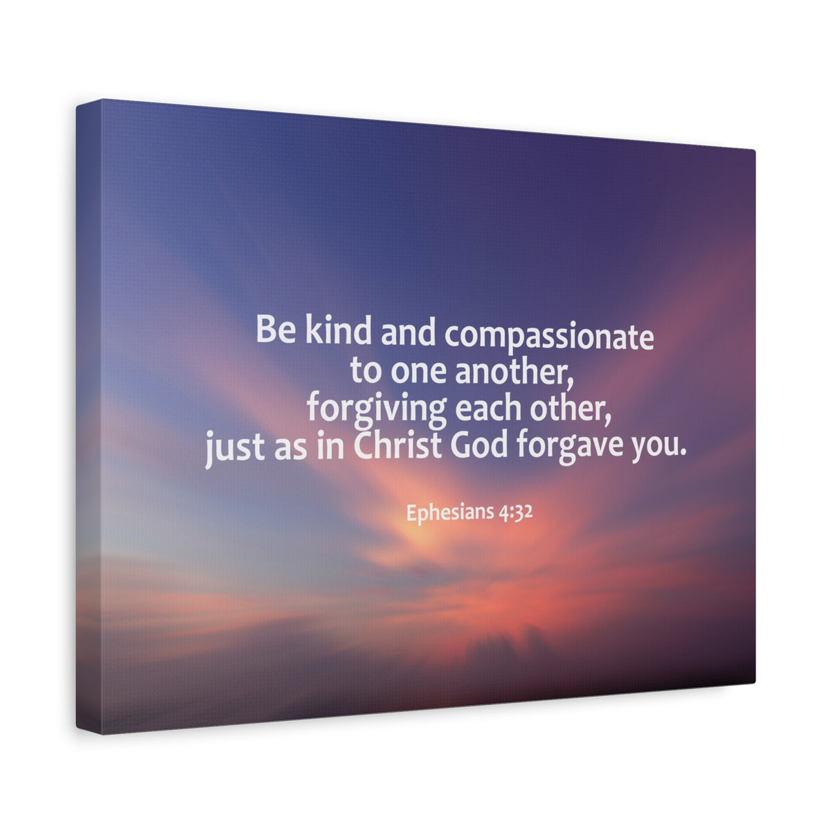 Scripture Canvas Kind and Compassionate Ephesians 4:32 Christian Wall Art Bible Verse Print Ready to Hang