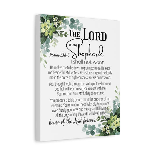 Scripture Walls Psalm 23:1-6 I Shall Not Want Bible Verse Canvas Christian Wall Art Ready to Hang Unframed