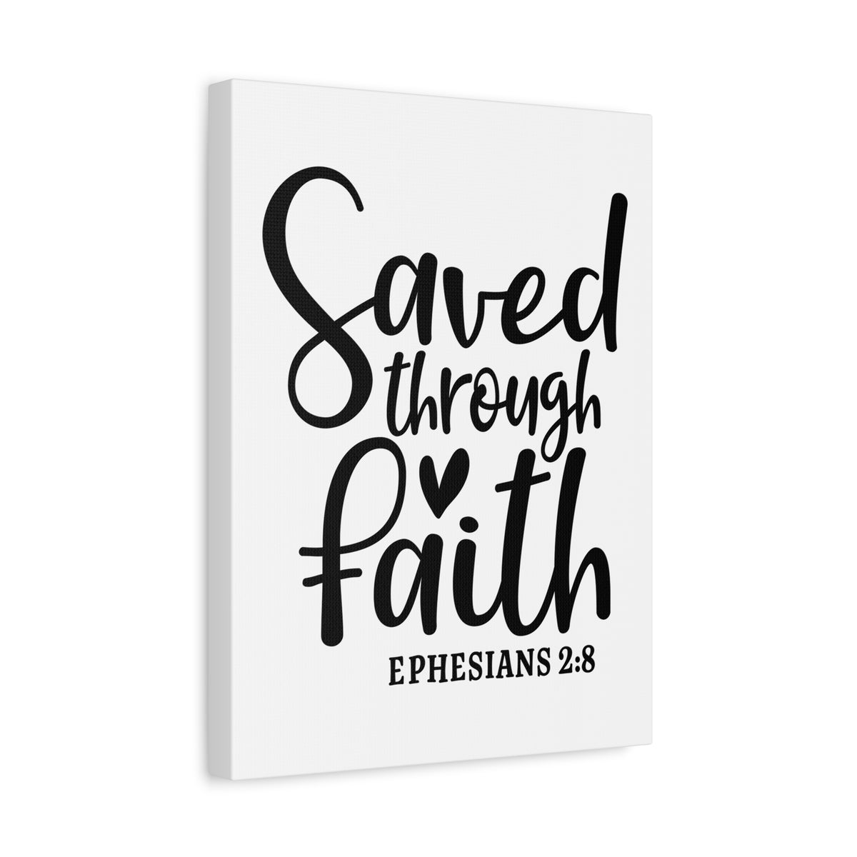 Scripture Canvas Saved Through Faith Ephesians 2:8 Christian Wall Art Bible Verse Print Ready to Hang