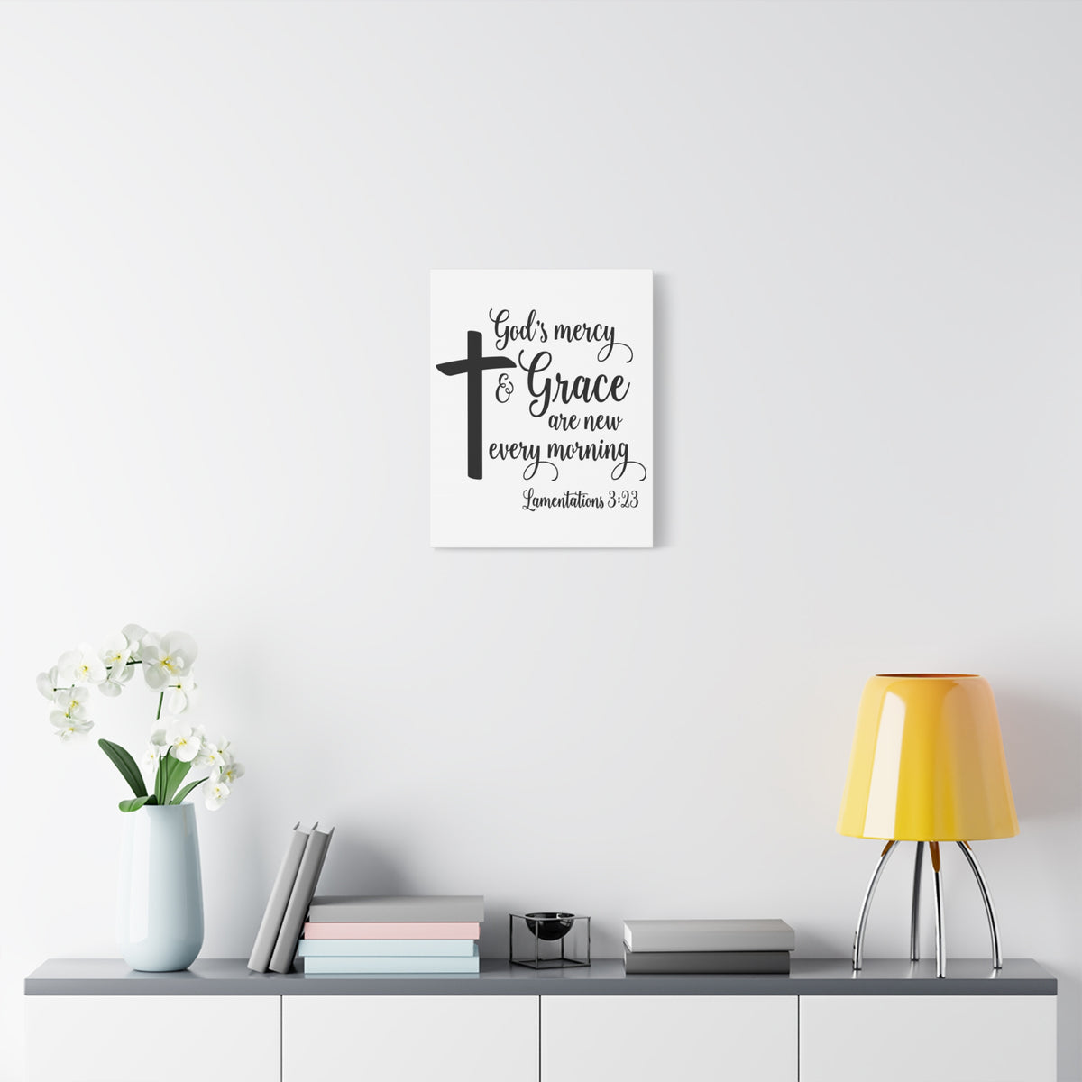 Scripture Canvas Grace Are New Lamentations 3:23 Christian Wall Art Bible Verse Print Ready to Hang