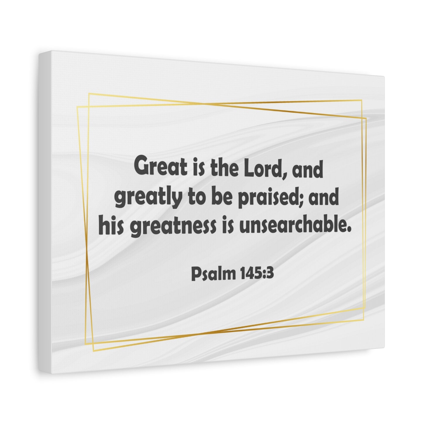 Bible Verse Canvas Great is the Lord Psalm 145:3 Christian Home Décor Wall Art Scripture Ready to Hang Faith Print