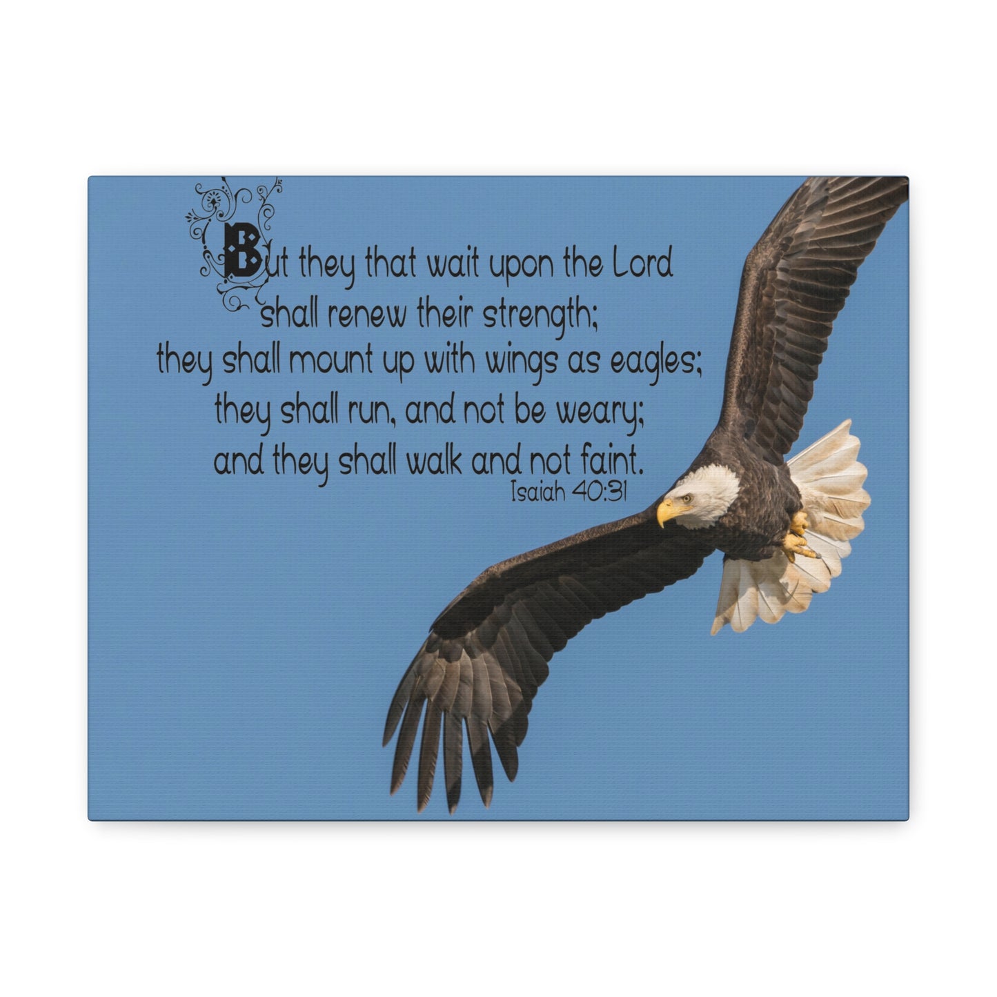 Wait Upon The Lord Isaiah 40:31 Bible Verse Canvas Christian Wall Art Ready to Hang
