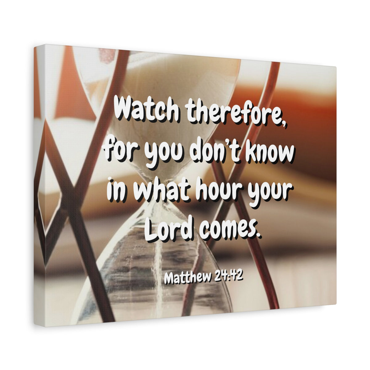 Scripture Canvas Hour Matthew 24:42 Christian Wall Art Bible Verse Print Ready to Hang