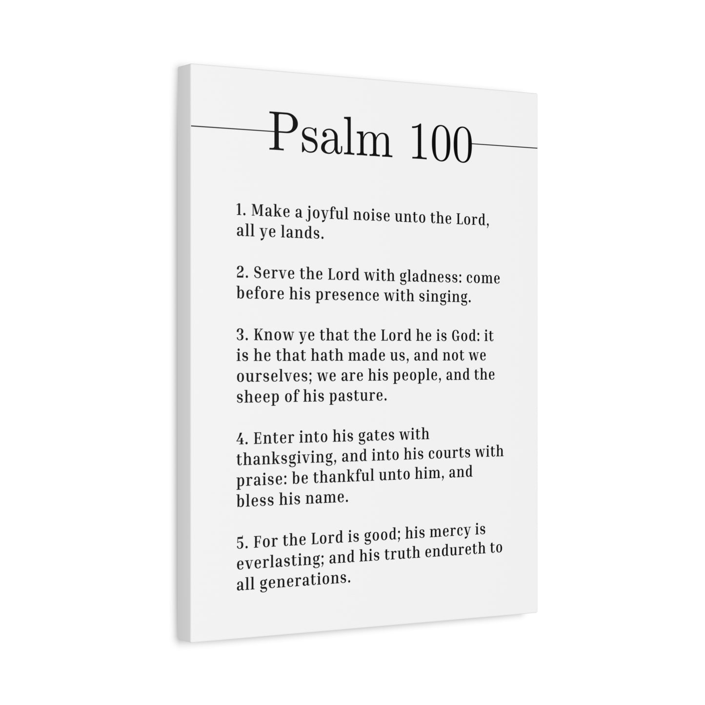 Scripture Canvas Serve The Lord With Gladness Psalm 100 Christian Wall Art Bible Verse Print Ready to Hang