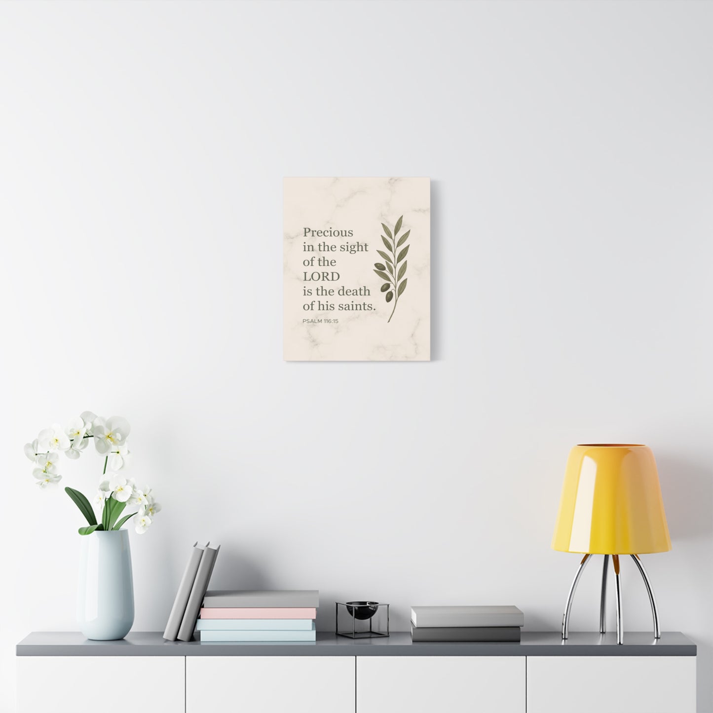 Scripture Canvas Precious in the Sight of the Lord Psalm 116:15 Christian Wall Art Bible Verse Print Ready to Hang