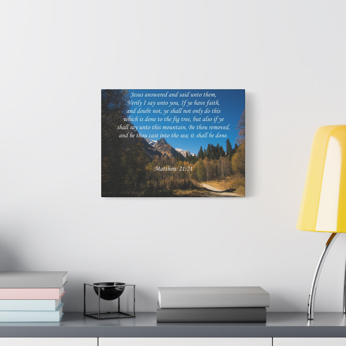 Scripture Canvas It Shall Be Done Matthew 21:21 Christian Wall Art Bible Verse Print Ready to Hang